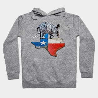 Armadillo Texas State Flag Map Hoodie